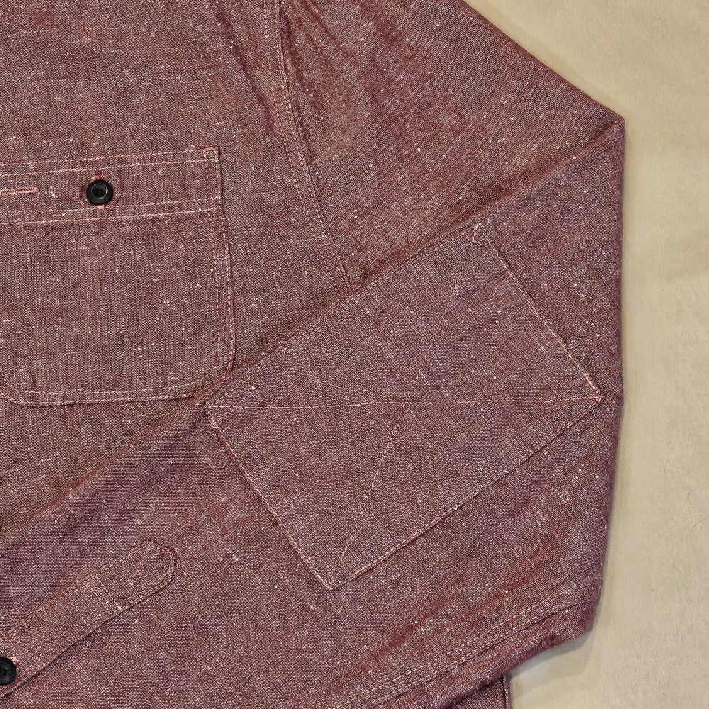 BELLFIELD Shirt British Outerwear Long Sleeve‎ Button Up Cotton Red Mens Large - Picture 3 of 9